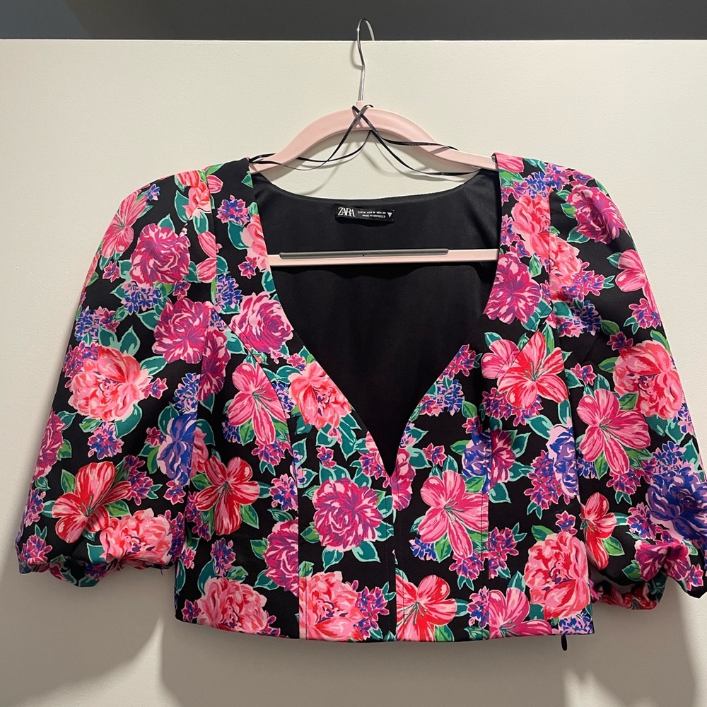 Zara cropped floral top